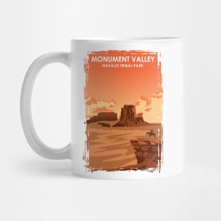 Monument Valley Vintage Minimal Retro Travel Poster Mug